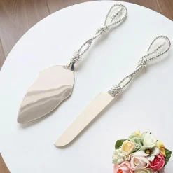 Decor Küche & Esszimmer-Kuchenspatel aus Edelstahl mit Knotendesign – Premium-Backwerkzeug