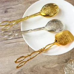 Decor Küche & Esszimmer-Kuchenzange aus Edelstahl – geprägtes Backutensil