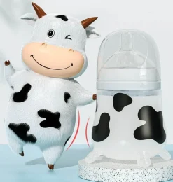 Kinder The Decor Haven Kinderwagen & Zubehör-Kuh-Babyflasche – süßes Tierdesign für Kleinkinder