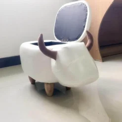 Cozy Living Möbel|Wohndeko-Kuh-Ottomane – Dekorativer Aufbewahrungshocker