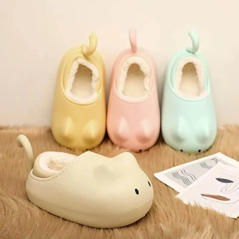Damen Wilderness Haven Damenschuhe-Kuschelige Plüsch-Katzenschuhe für Kinder – Winterschuhe