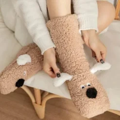 Damen Everly u0026 Lace Damenbekleidung-Kuschelige Sherpa-Socken – warme, flauschige Hausschuhsocken