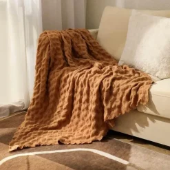 Wrap u0026 Relax Bettzeug-Kuschelige Waffel-Strickdecke – Vielseitiger Mehrjahreszeiten-Sofa-Bettbezug