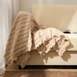 Wrap u0026 Relax Bettzeug-Kuschelige Waffel-Strickdecke – Vielseitiger Mehrjahreszeiten-Sofa-Bettbezug