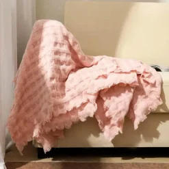 Wrap u0026 Relax Bettzeug-Kuschelige Waffel-Strickdecke – Vielseitiger Mehrjahreszeiten-Sofa-Bettbezug