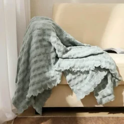 Wrap u0026 Relax Bettzeug-Kuschelige Waffel-Strickdecke – Vielseitiger Mehrjahreszeiten-Sofa-Bettbezug