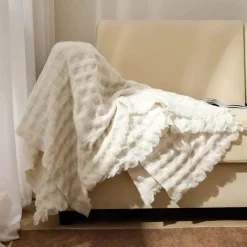 Wrap u0026 Relax Bettzeug-Kuschelige Waffel-Strickdecke – Vielseitiger Mehrjahreszeiten-Sofa-Bettbezug