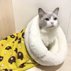 Decor Haustierzubehör|Haustierbetten-Kuscheliger Katzen-Winterschlafsack – dickes, warmes Bettzeug für Katzen