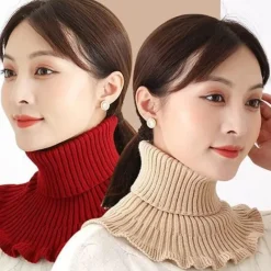 Damen Everly u0026 Lace Damenbekleidung-Kuscheliger Rollkragenschal aus Strick – Abnehmbares Kragen-Accessoire