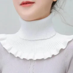 Damen Everly u0026 Lace Damenbekleidung-Kuscheliger Rollkragenschal aus Strick – Abnehmbares Kragen-Accessoire