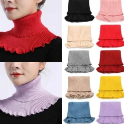Damen Everly u0026 Lace Damenbekleidung-Kuscheliger Rollkragenschal aus Strick – Abnehmbares Kragen-Accessoire