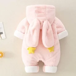 The Decor Haven Babykleidung|Babykleidung-Kuscheliger Winterhasen-Baby-Overall – warmes Plüsch-Outfit