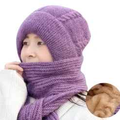 Wilderness Haven Outdoor-Artikel|Camping Im Freien-Kuscheliges Wintermütze-Schal-Set – warmes Plüsch-Winteraccessoires