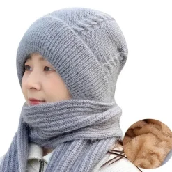 Wilderness Haven Outdoor-Artikel|Camping Im Freien-Kuscheliges Wintermütze-Schal-Set – warmes Plüsch-Winteraccessoires