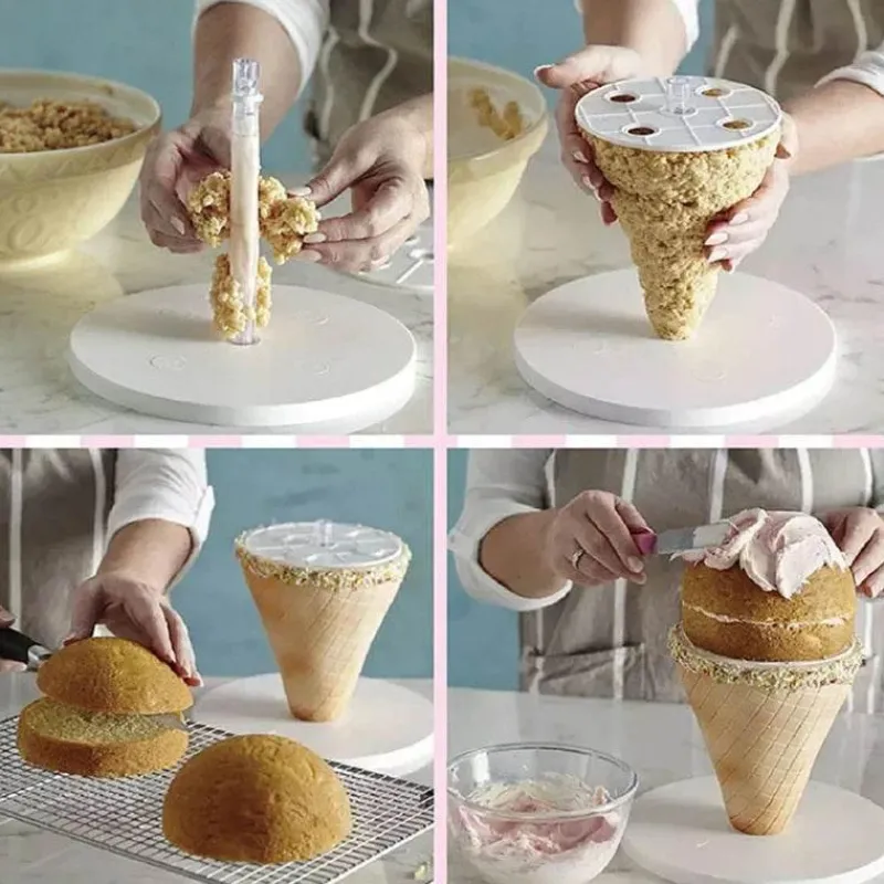 Tom Küche & Esszimmer-3-lagiges Tortenrahmen-Set – Tortendekorationswerkzeug zum Backen