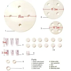 Tom Küche & Esszimmer-3-lagiges Tortenrahmen-Set – Tortendekorationswerkzeug zum Backen