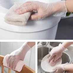 Tom Küche & Esszimmer-Lebensmittelqualität TPE Einweghandschuhe 100er-Pack rutschfeste Reinigung Küche verwenden