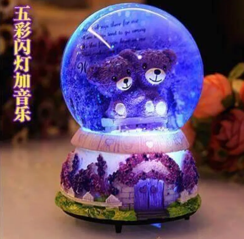 Comfort u0026 Style Beleuchtung-LED Crystal Ball Music Box - Glowing Night Light Decor