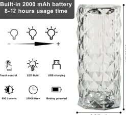 The Gilded Nest Beleuchtung-LED Crystal Night Light - Elegant Atmosphere Lamp