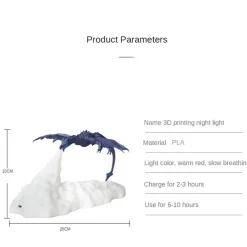 Comfort u0026 Style Beleuchtung-LED Dragon Night Lamp - 3D Printed Decorative Fire Light