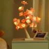 Comfort u0026 Style Beleuchtung-LED Rose Night Light with Clock - Romantic Warm Decor Lamp