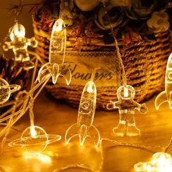 Bright Accents Beleuchtung-LED-Astronauten-Lichterkette – Galaxie-Lichterkette-Dekor