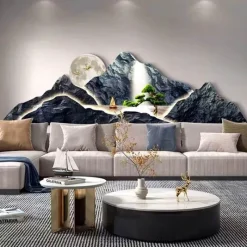 Accent u0026 Adorn Beleuchtung-LED-Berg-Leinwandkunst - Majestätische Gipfel Wanddekoration