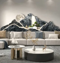 Accent u0026 Adorn Beleuchtung-LED-Berg-Leinwandkunst - Majestätische Gipfel Wanddekoration