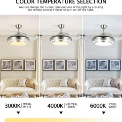 Comfort u0026 Style Beleuchtung-LED-Deckenventilatorlampe mit Fernbedienung – Moderne Beleuchtungsvorrichtung für das Zuhause