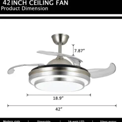 Comfort u0026 Style Beleuchtung-LED-Deckenventilatorlampe mit Fernbedienung – Moderne Beleuchtungsvorrichtung für das Zuhause