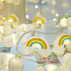 Bright Accents Beleuchtung-LED-Lichterketten in Regenbogenfarben – Bunte Party-Dekobeleuchtung