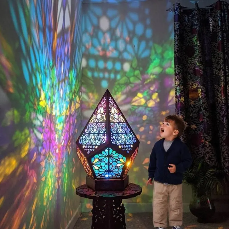 Comfort u0026 Style Outdoor & Garten|Beleuchtung-LED-Nachtlampenprojektor aus Holz – stimmungsvolle Beleuchtung