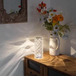 Bright Accents Beleuchtung-LED-Nachtlicht mit Berührungssensor – Elegante Kristalllampe