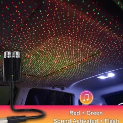 Wild u0026 Free Gear Autozubehör|Automobilindustrie-LED-Nachtlichtprojektor mit Tonaktivierung – farbenfrohes Himmelsdesign