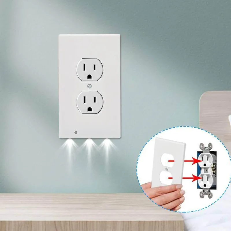 Comfort u0026 Style Gadgets Für Zuhause-LED-Nachtlicht-Steckdosenabdeckung - Wandplatte mit eingebauten Lichtern