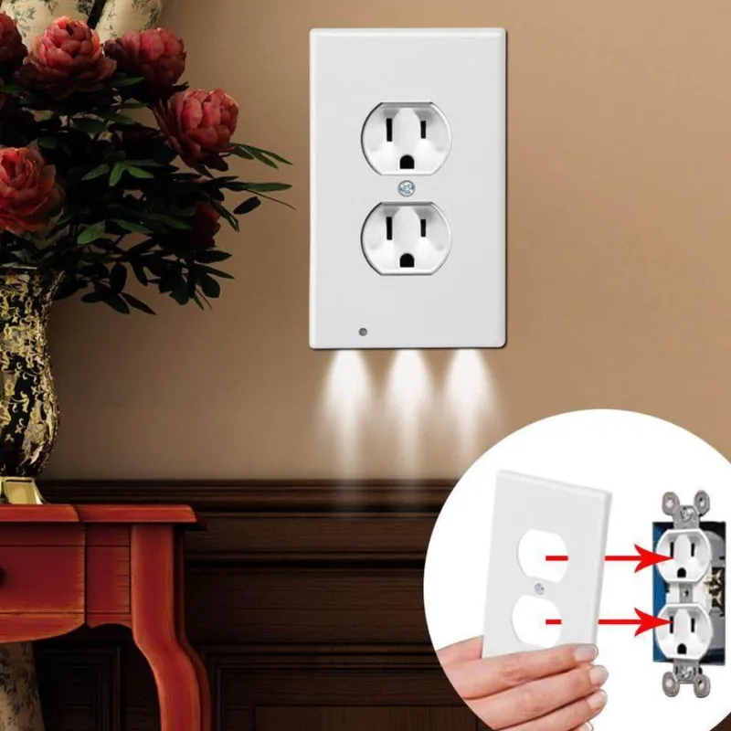 Comfort u0026 Style Gadgets Für Zuhause-LED-Nachtlicht-Steckdosenabdeckung - Wandplatte mit eingebauten Lichtern