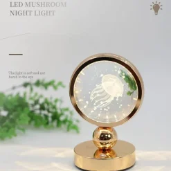 Illuminate Home Beleuchtung-LED-Quallenlampe – Dekoratives Kristall-Tischlicht