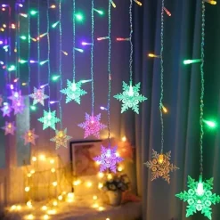 Willow u0026 Whim Beleuchtung-LED-Schneeflocken-Lichterkette – dekorative Lichterkette für den Winterurlaub