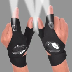 Roam Ready Outdoor-Gadgets|Heimwerkzeuge-LED-Taschenlampenhandschuhe – beleuchtete fingerlose Handschuhe zum Freihändigen Arbeiten