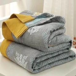 Snug u0026 Soft Bettzeug-Leichte Baumwollgazedecke mit Streifen - Sommer-Reisehandtuchdecke