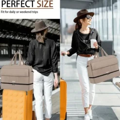 BagAura Taschen & Geldbörsen-Leichte Reisetasche – Reisetasche mit großem Fassungsvermögen und abnehmbarem Riemen