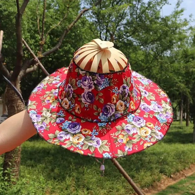 Wilderness Haven Outdoor-Artikel|Camping Im Freien-Leichte Sommermütze aus Bambus – süßer faltbarer Sonnenhut