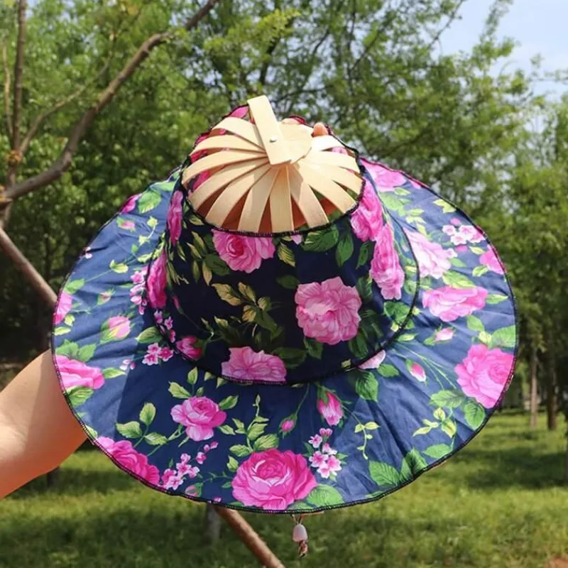 Wilderness Haven Outdoor-Artikel|Camping Im Freien-Leichte Sommermütze aus Bambus – süßer faltbarer Sonnenhut