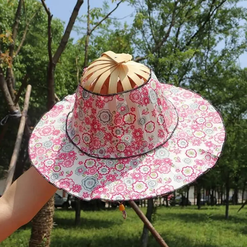 Wilderness Haven Outdoor-Artikel|Camping Im Freien-Leichte Sommermütze aus Bambus – süßer faltbarer Sonnenhut