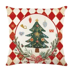 Pillow Haven Bettzeug-Leinen Kissenbezug mit Weihnachtsbuchstaben-Print - Weihnachtsdekoration