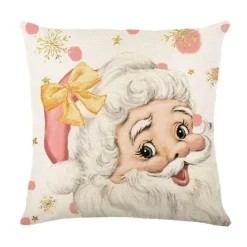 Pillow Haven Bettzeug-Leinen Kissenbezug mit Weihnachtsbuchstaben-Print - Weihnachtsdekoration