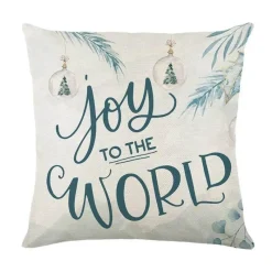 Pillow Haven Bettzeug-Leinen Kissenbezug mit Weihnachtsbuchstaben-Print - Weihnachtsdekoration