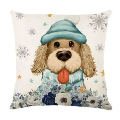 Pillow Haven Bettzeug-Leinen Kissenbezug mit Weihnachtsbuchstaben-Print - Weihnachtsdekoration