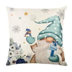 Pillow Haven Bettzeug-Leinen Kissenbezug mit Weihnachtsbuchstaben-Print - Weihnachtsdekoration