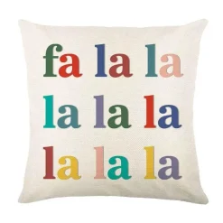 Pillow Haven Bettzeug-Leinen Kissenbezug mit Weihnachtsbuchstaben-Print - Weihnachtsdekoration